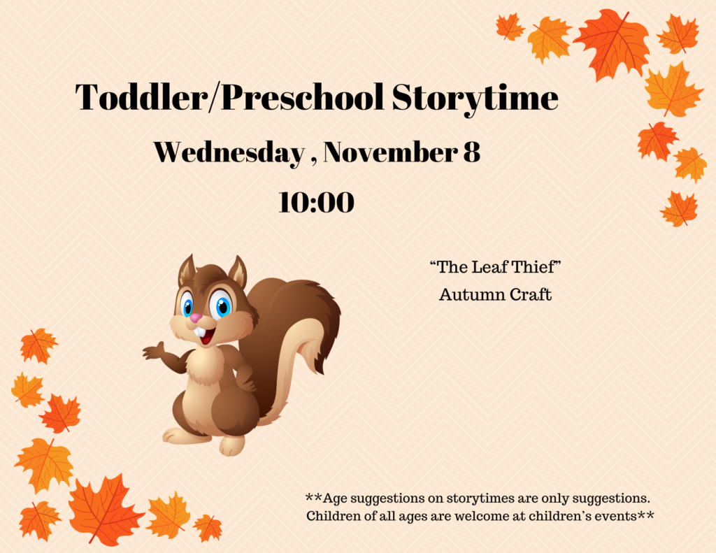 Toddler/Preschool Storytime